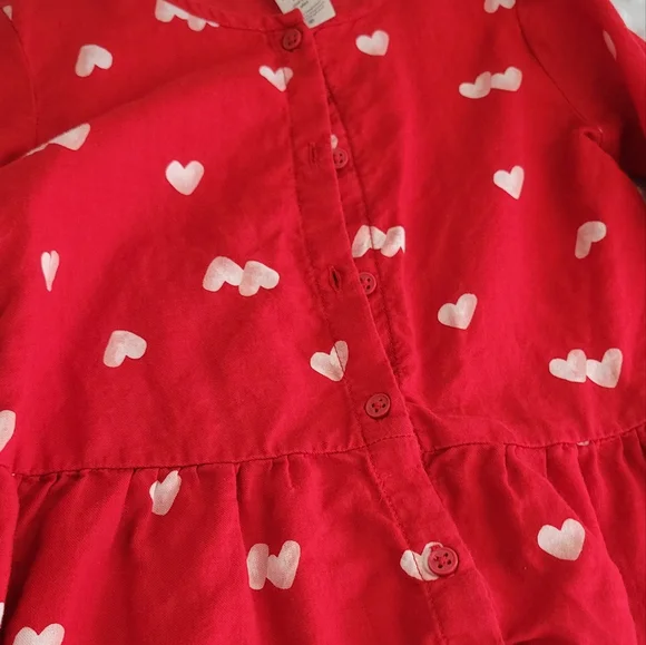 Red Heart Patterned Cardigan For Baby Girl - Picture 2 of 4